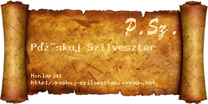 Páskuj Szilveszter névjegykártya